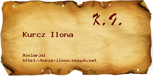 Kurcz Ilona névjegykártya